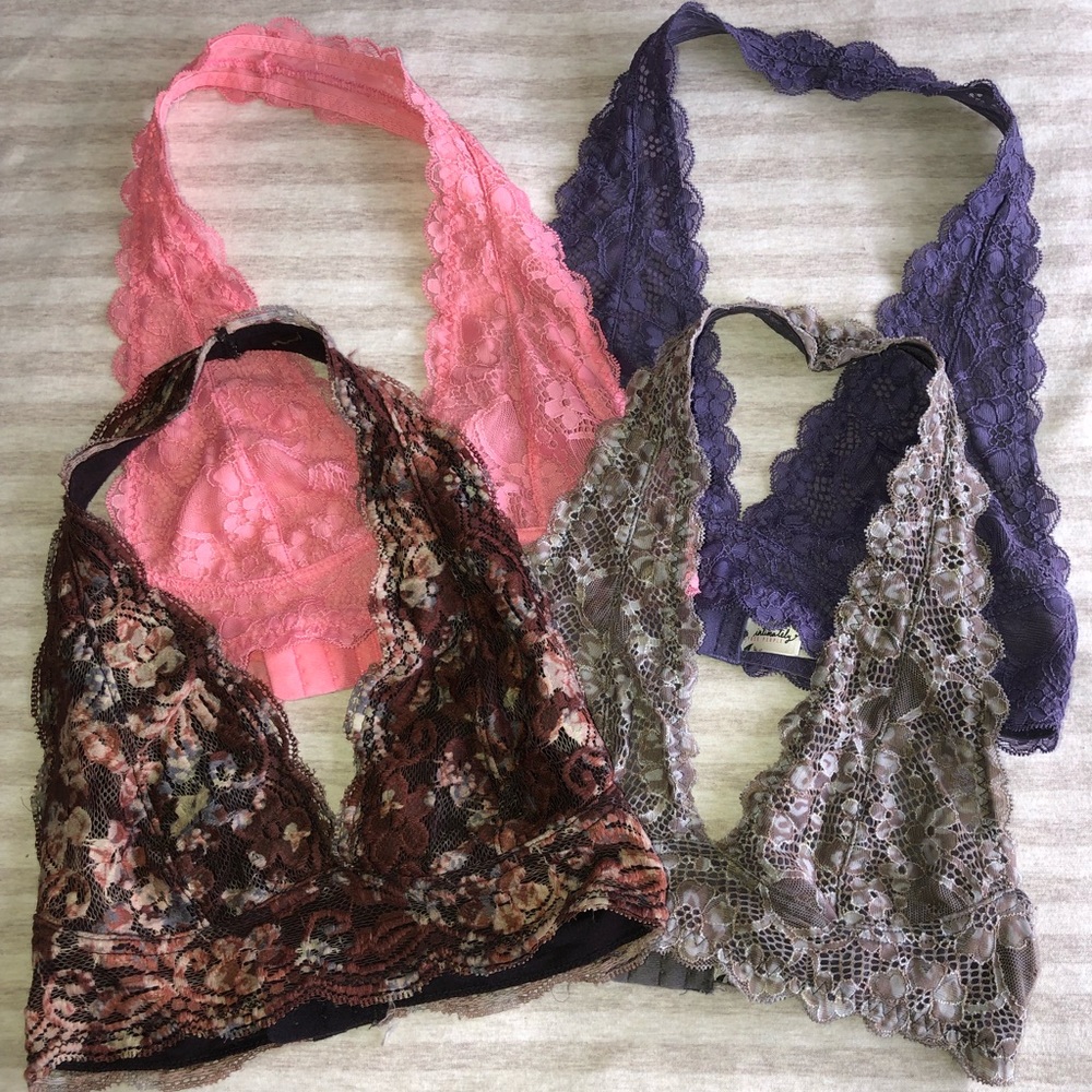 FREE PEOPLE halter bralettes (4 pack!)